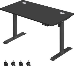SONGMICS Höhenverstellbarer Schreibtisch elektrisch, 70 x 140 cm Tischoberfläche, Memory-Funktion mit 3 Höhen, Auffahrschutz, schwarz