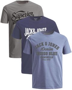 Jack & Jones 3er-Set T-Shirts Herren Print Shirt, 3er-Pack-OPT3-Irina-XL