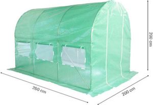 Foliengewächshaus 7m² Folientunnel Gewächshaus Treibhaus Tomatenhaus Frühbeet