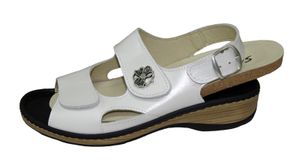 Damen Komfort Sandale weiß Leder Größe 36 bis 41 Sentio Wechselfußbett