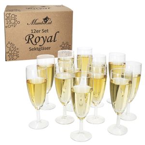 12er Set Royal Sektgläser 140ml Champagner-Glas klare Sektflöte Prosecco Party