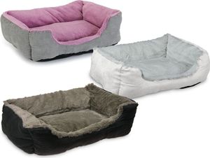 Beeztees Plüschbett Baboo 48x37x18cm In, Farbe:grau-weiss Beeztees Plüschbett Baboo 48x37x18cm In, Farbe:grau-weiss