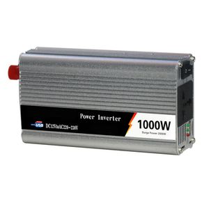 1000W Solar DC 12 V/24 V zu AC 110V/220 V Modifiziert Sinuswellenautos Wechselrichterwandler-Silber-Größen: 12 V bis 220 V