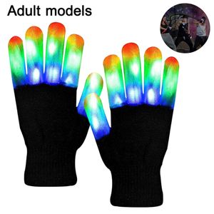 LED Handschuhe,  6 Modi Leuchtende Handschuh, Flashing LED Handschuhe Kinder für Halloween Weihnacht Karneval Party Clubs Disco Festivals