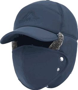 Herren Winter Fliegermütze Trappermütze Winddicht Warm Wintermütze mit Ohrenklappen Männer Baseball Cap Schirmmütze für Snowboarden Skaten Radfahren