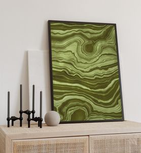 Poster abstrakte Wellen, groesse_poster:70x100 cm, groesse_rahmen:weiß 70x100 cm