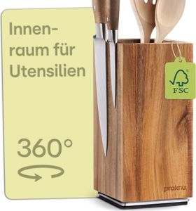 Praknu Messerblock Magnetisch 360° drehbar ohne Messer