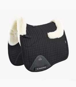 Premier Equine Close Contact Merino Wool European Saddle Pad Dressage Square Full black / natural