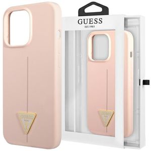 Guess GUHCP13MSLTGP pouzdro pro iPhone 13 6.1", růžové, tvrdé, silikonový trojúhelník