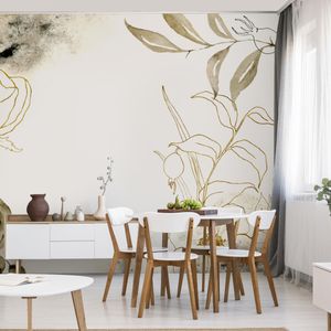 Muralo XXL Selbstklebende FOTOTAPETE Aquarell BLUMEN Abstraktion (B) 90 cm x (H) 60 cm Tapete Wandtapete fŸr WOHNZIMMER SCHLAFZIMMER 5204