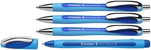 Schneider 132574 Slider Rave XB und Slider Memo XB Kugelschreiber (Schreibfarbe: blau) 3+1 Stück