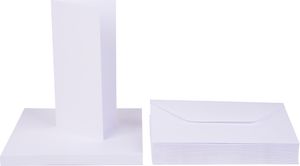 Doppelkarten mit Umschlägen, DIN lang, 21 x 10 cm, 225g/m², 100tlg. Weiß