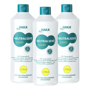 HAKA Neutralseife Liquid Citrus 3x1l Universalreiniger für Haushalt, Garten & Auto