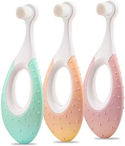 Baby Zahnbürste Extra Weiche Zahnbürste mit 10000 Soft Floss Borsten für die Zahnfleischpflege für Alter 0-2 Jahre alt.(3 Pack)