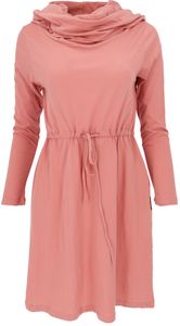 Minikleid aus Baumwolle mit Schalkapuze, Langem Arm, Basic Kleid Organic - Apricot, Damen, Orange, Baumwolle(Bio), Größe: S