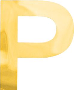 Oblique Unique Bügelbild Buchstabe P Bügelfolie für DIY Gestaltung Beschriftung von Kleidungsstücken uvm. - gold