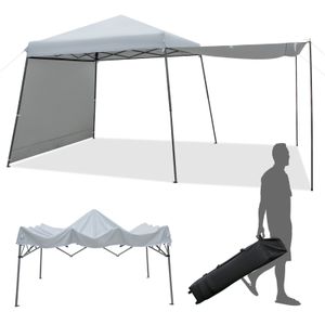 COSTWAY Pop Up Pavillon mit Seitenwänden & Markisen, Faltpavillon mit Rolltasche, UV-Schutz 50+, Gartenzelt faltbar, Partyzelt wasserdicht stabil Winterfest, Gartenpavillon für Garten, Markt