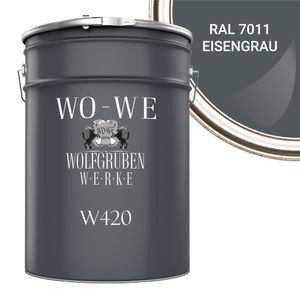 Holzfarbe Holzlack Holzanstrich Holzbeschichtung W420 - Eisengrau RAL 7011 - 10L
