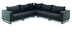 KETTLER Ego Lounge-Set, anthrazit/sooty Aluminium/ Sunbrella® (bestehend aus 3-sitzer Ecklounge links und 2-sitzer Sofa rechts),