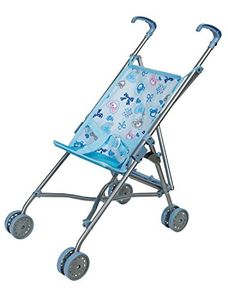 Idena 40069 - Puppenbuggy blau, zusammenklappbar