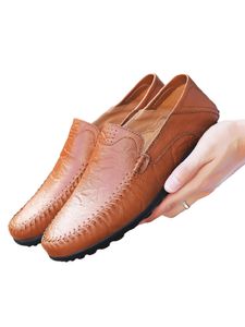 Herren Schuh Slip On Flats Komfort Loafers Runde Zehe Casual Atmungsaktiv Braun,Größe:EU 38.5