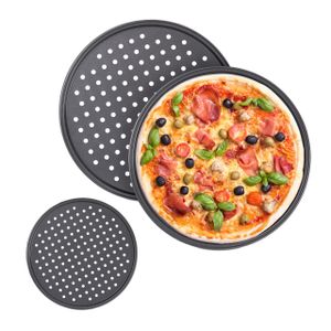 relaxdays Knusper Pizzablech 3er Set