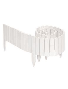 Beeteinfassung Holz Rollzaun Flexibler Rollborder Länge: 2m GD-0046, Farbe:Weiß, Größe:Höhe 10 cm