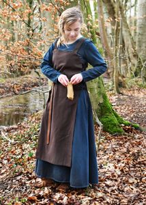 Wikinger Überkleid, Trägerkleid Tinna, braun : L/XL Größe: L/XL