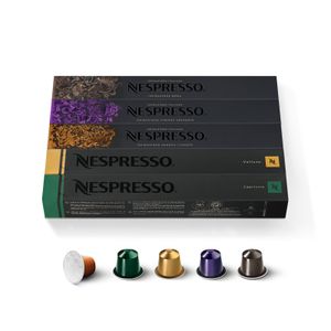 Nespresso ORIGINAL, Auswahl an Espresso Kaffee, helle bis dunklere Röstungen, 50 Kaffeekapseln - 10x Volluto, 10x Capriccio, 10x Livanto, 10x Roma, 10x Arpeggio