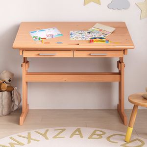 Kinderschreibtisch OLIVIA aus Kiefer - schöner Schülerschreibtisch neigungs- und höhenverstellbar, praktischer Jugendschreibtisch mit Schubladen