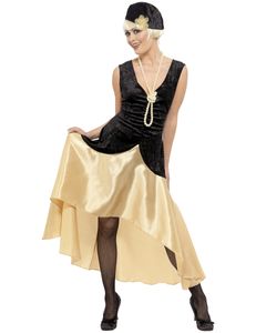 Partykleid Zwanziger Kostüm schwarz-gold