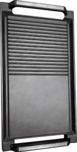 KKT KOLBE Grillplatte Grillpfanne Induktion Aluguss Aluminium Grillwendeplatte Schwarz Zubehör für Induktionskochfelder 20x36cm BBQ20