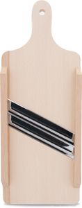 KERAZO Krautreibe aus Buchenholz 41,5x16 cm mit 2 extra scharfen Edelstahl-Klingen - Krauthobel Kohlhobel Krautschneider Krautschaber