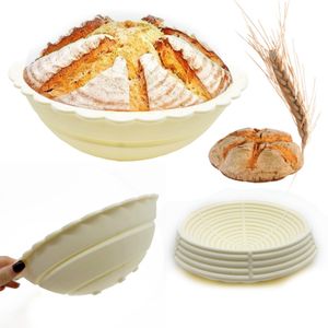 Gärkörbe zum Brotbacken Silicone Faltbar Gärkörbchen Rund für Brot Garkorb Brot Gärkorb Bread Basket für alle Brotsorten