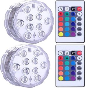 LED-Tauchleuchte, wasserdichte SPA-LED-Tauchlampe, Unterwasser-LED-Leuchten mit 2 Fernbedienungen für Vasenbasen, Aquarien, Partys, Halloween- und Heimdekorationen