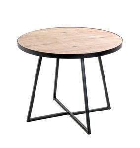HAKU Möbel Beistelltisch, schwarz-eiche - Maße: H 48 cm x Ø 60 cm; 24467