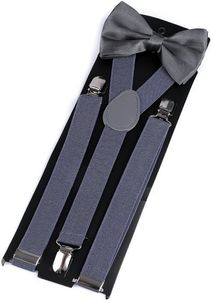 Dětská společenská chlapecká sada, motýlek a šle 650360/05, šedomodrá
