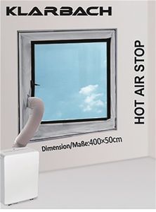 Fenster Abdichtung für Klimaanlagen HAS_01 | 400 cm lang | 50 cm breit | Kunststoff mit Reißverschluss | Weiß