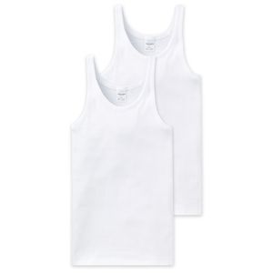 Schiesser Essentials Cotton Feinripp Shirt Doppelpack Uni Weiß 205144/100, Größe: Xxl