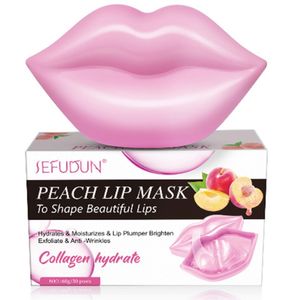 20er Pack Feuchtigkeitsspendende Lippenmaske Anti-Aging Lippenschlafmaske für trockene und rissige Lippen (Pfirsich)