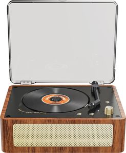 Drewniany odtwarzacz CD w stylu vintage, zintegrowany głośnik stereo hi-fi, przenośny odtwarzacz BT do domu, ładowalny odtwarzacz biurkowy z pilotem zdalnego sterowania