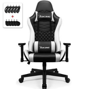 Aiibot Gaming Stuhl ,Bürostuhl Ergonomisch mit verstellbare  Armlehnen, Kopfkissen und Lendenkissen ,pc stuhl mit Wippfunktion ,Gaming Stuhl 150 kg