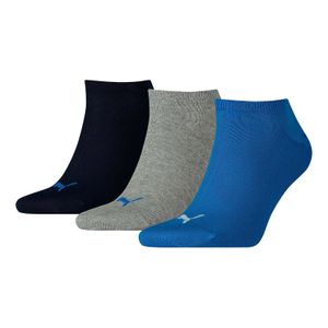 PUMA Uni Socken, 3er Pack - Sneaker-Socken, Damen, Herren, einfarbig Blau/Grau 39-42