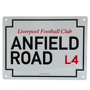 Liverpool FC - Tafel Anfield Road TA6735 (Einheitsgröße) (Weiß/Schwarz)