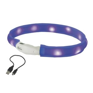 Nobby LED Leuchthalsband Visible breit blau