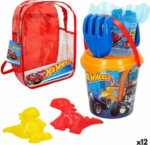 Zestaw zabawek plażowych Hot Wheels Ø 18 cm z polipropylenu (12 elementów)