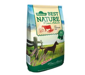 Dehner Best Nature Hundefutter, Trockenfutter getreidefrei / zuckerfrei, für ausgewachsene Hunde großer Rassen, Rind / Lachs, 12.5 kg
