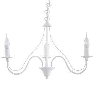 SOLLUX lighting Minerwa 3 Kronleuchter Kronleuchter Lampe de Decke, Glamour Style, Birne E14 austauschbar, 3 x 40 W, Stahl, 60 x 60 x 80 cm, White