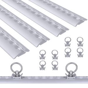 4 x 1m zestaw szyn aluminiowych z 10 zaczepami, zestaw szyn z otworami M6, mocowanie śrubowe szyn aluminiowych do ciężarówek i kamperów CEEDIR
