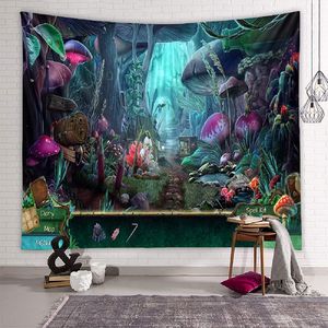 Wandteppich Psychedelic ，Wandteppich Wald Multicolored Wanddeko für Schlafzimmer Wohnzimmer Wohnheim 180X230CM